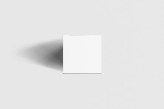 White cardboard box mock-up isolated on soft gray background.Cardboard package.High resolution photo.