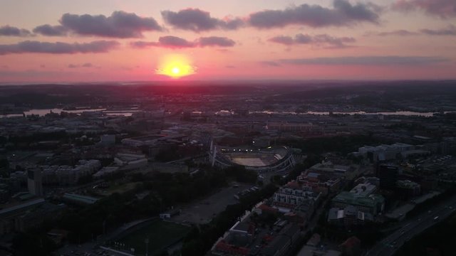 Aerial Sweden Gothenburg June 2018 Sunset 30mm 4K Inspire 2 Prores  Aerial video of downtown Gothenburg in Sweden during a beautiful sunset
