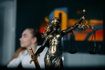 scales of justice in the office. concept of justice law.