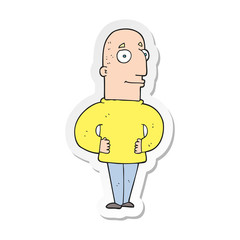 sticker of a cartoon content man