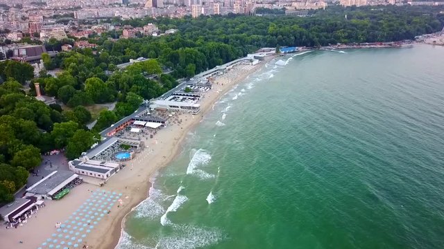 Aerial view of Varna beach