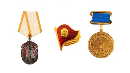 The award of the Soviet Union. The inscription on the sign in Russian means in English 