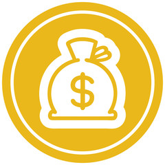 sack of money circular icon