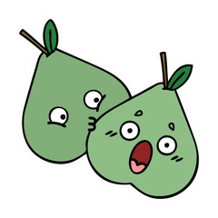 cute cartoon green pear