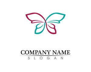 Vector - Butterfly conceptual simple, colorful icon. Logo. Vector illustration