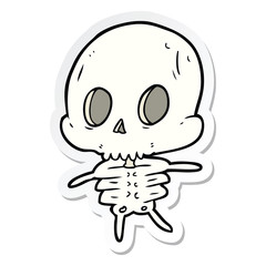 sticker of a cartoon skeleton