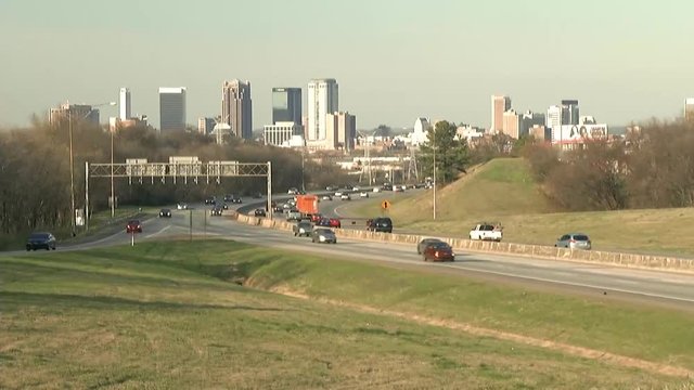 Traffic on I-65 outside of Birmingham, Alabama