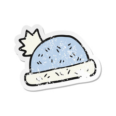 retro distressed sticker of a cartoon hat