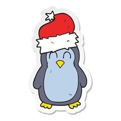 sticker of a cartoon penguin