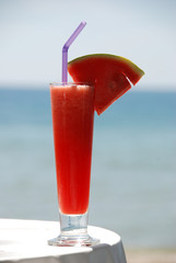 Watermelon juice on a tropical island.