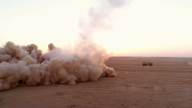 2017 - American soldiers conduct fire mission training drills with a High-Mobility Artillery Rocket System in a Syrian desert.