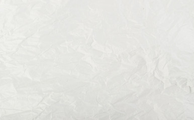 Sheet of White Thin Crumpled Craft Paper Background