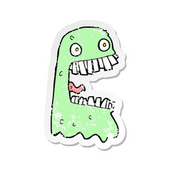 retro distressed sticker of a cartoon gross ghost
