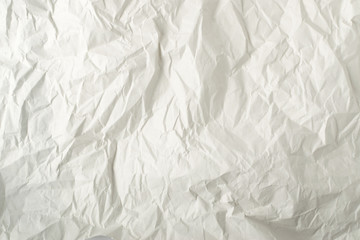 Sheet of White Thin Crumpled Craft Paper Background