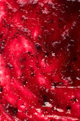 Dark Red Berry Jam Spreaded on Flat Background or