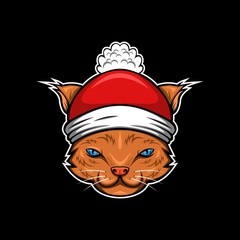cat merry christmas amazing design for your company or brand