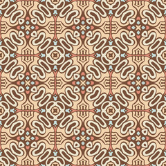 Tribal indian flower ethnic seamless design. Festive colorful mandala pattern ornament.