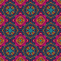 Abstract colorful geometric ethnic seamless pattern ornamental