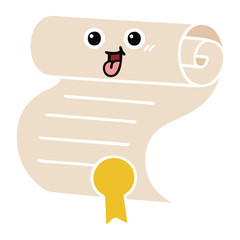 flat color retro cartoon contract