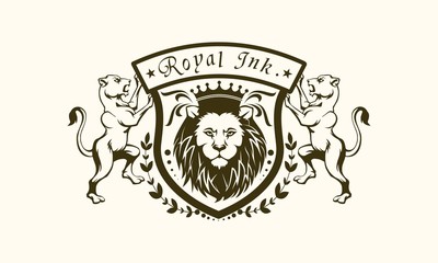royal ink lion logo amazing design for your company or brand 