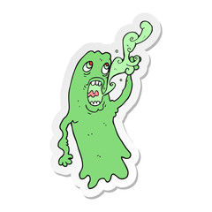sticker of a cartoon ghost