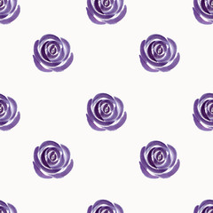 watercolor painted lilac roses