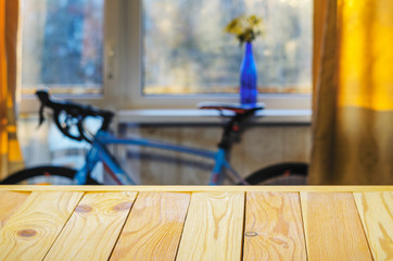 Product Placement Background. Wooden Table