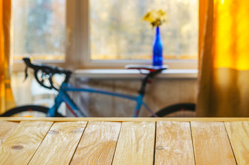 Product Placement Background. Wooden Table
