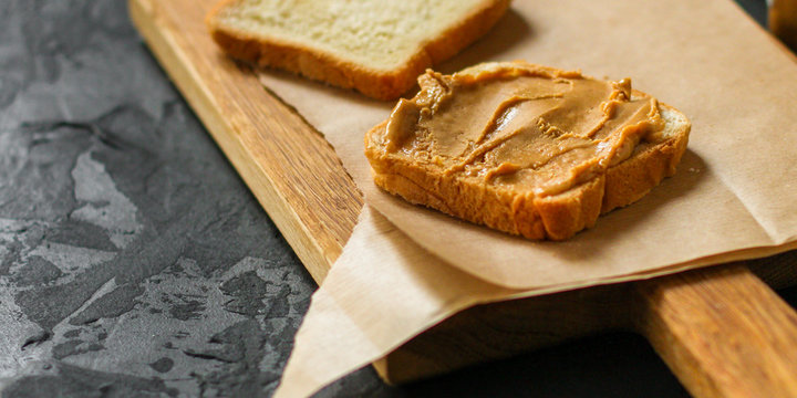 peanut butter sandwich, dessert (sweets or snacks, breakfast). food background. top photo