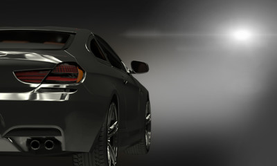 Fototapeta na wymiar Modern cars on dark background 3d render