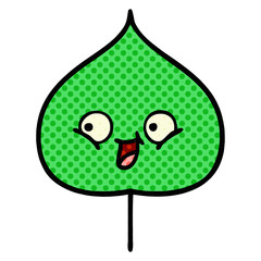 comic book style cartoon expressional leaf