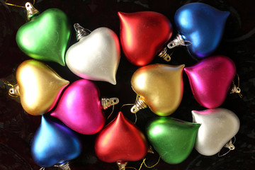 Colourful Group of Heart Decorations