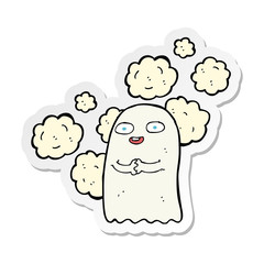 sticker of a cartoon ghost