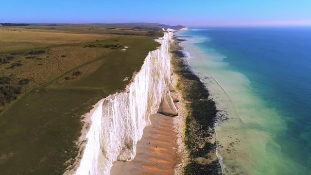 The White cliffs of Seven Sisters from above