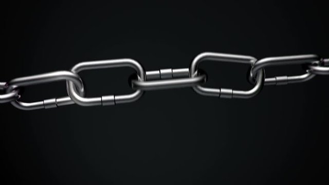 Animated chains fall and are pulled up, straining and twisting. A 5G text enters from behind camera and breaks the chains.  Comes with the Alpha Matte.
