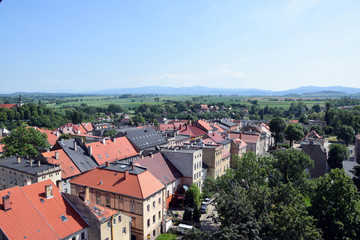 Fototapeta na wymiar Zabkowice slaskie, Aerial view. Poland.