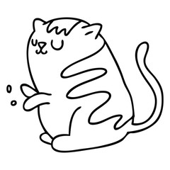 quirky line drawing cartoon cat