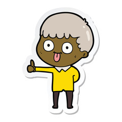 sticker of a cartoon man staring