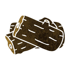 quirky retro illustration style cartoon log