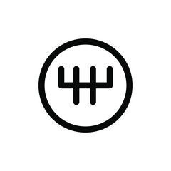stick shift icon, stick shift symbol. vector.