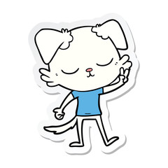 sticker of a cute cartoon dog