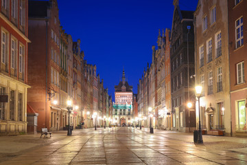 Fototapeta na wymiar Amazing architecture of the old town in Gdansk at dawn, Poland