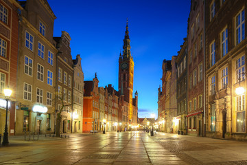 Fototapeta na wymiar Amazing architecture of the old town in Gdansk at dawn, Poland