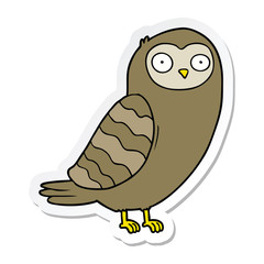 sticker of a cartoon owl