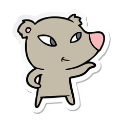 sticker of a cute cartoon bear