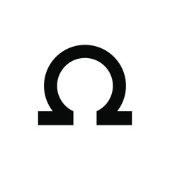 omega icon, omega symbol. vector.
