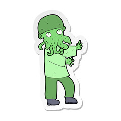 sticker of a cartoon monster man
