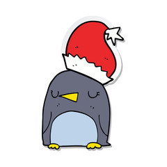 sticker of a cute christmas penguin