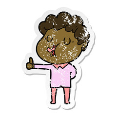 distressed sticker of a cartoon man singing