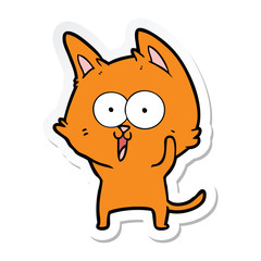 sticker of a funny cartoon cat